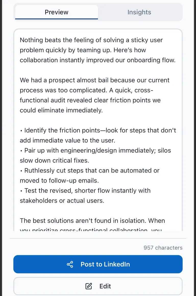 Preview your AI-generated draft with smart suggestions