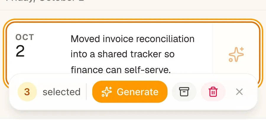 Combine notes into one story, in the ProFeed app